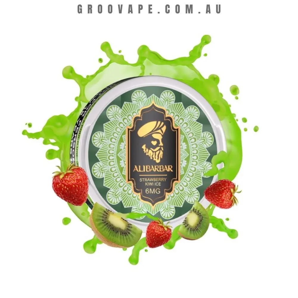 Alibarbar-Nicotine-Pouches-Straw (1) Strawberry Kiwi Ice – Alibarbar Nicotine Pouches – 6/12/24/36mg - Image 1
